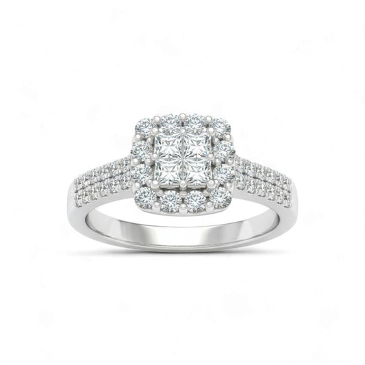 Diamond ring with a white background