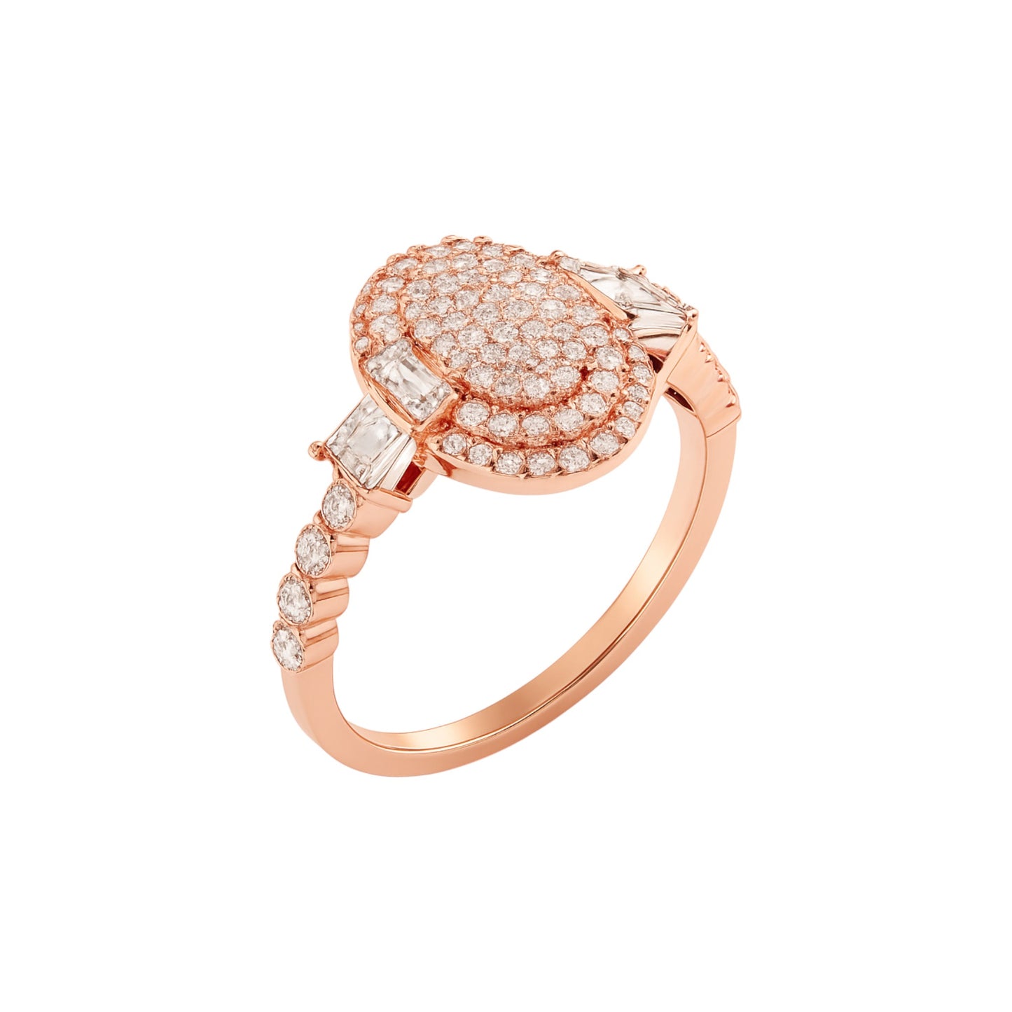 Lucy Oval Cut Diamond Engagement Ring in 18K Gold