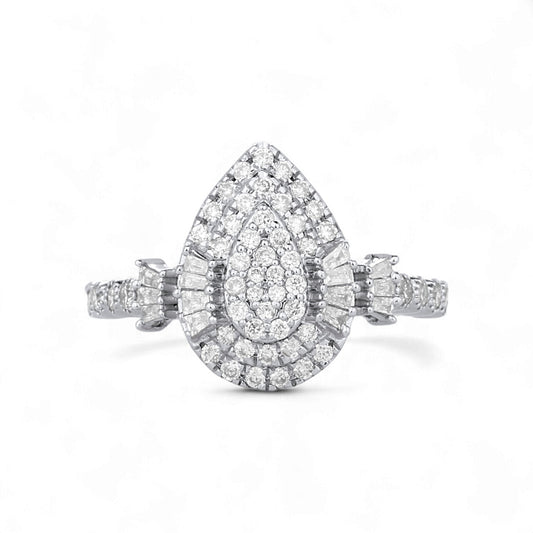 Lucy Pear Cut Diamond Engagement Ring in 18KT Gold