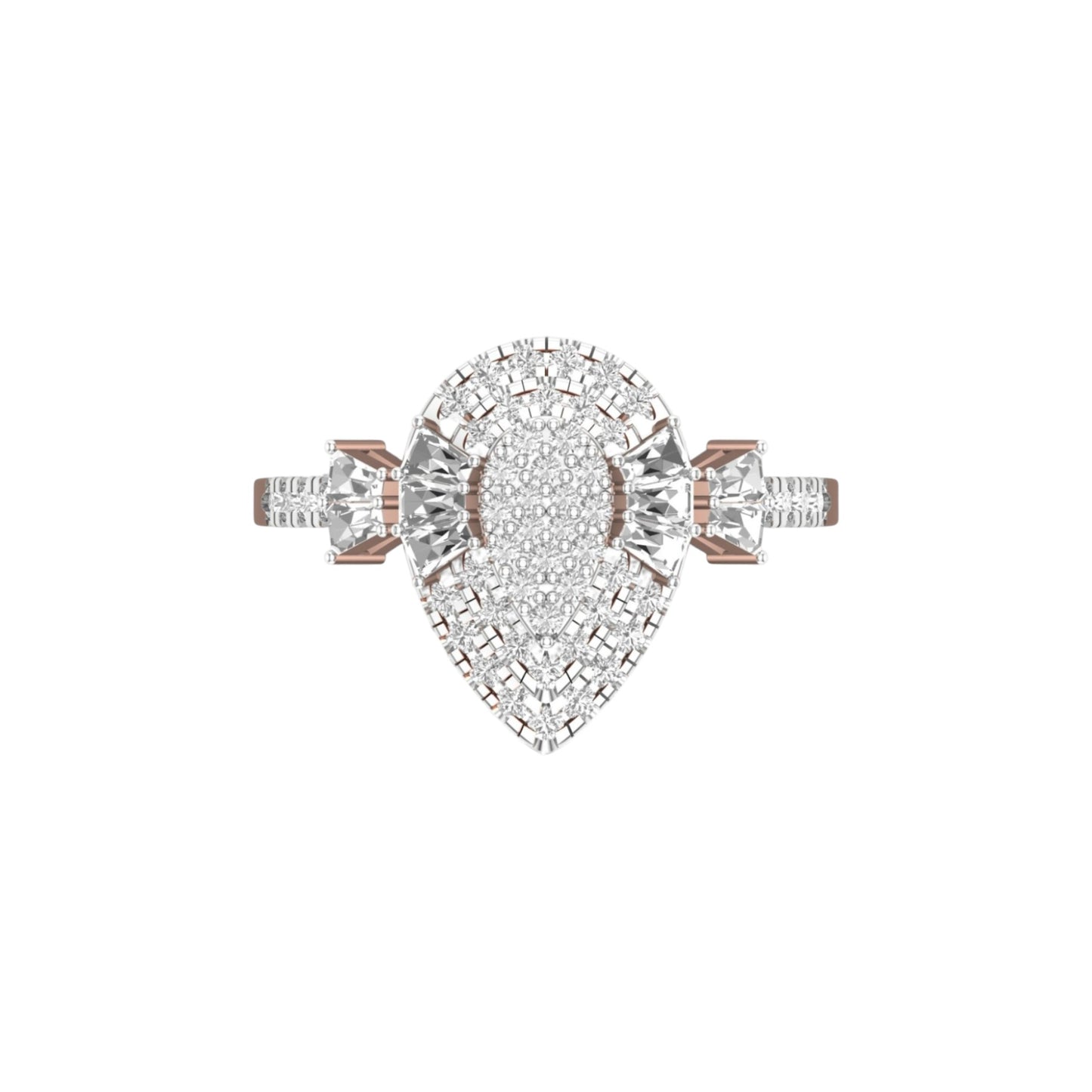 Lucy Pear Cut Diamond Engagement Ring in 18KT Gold