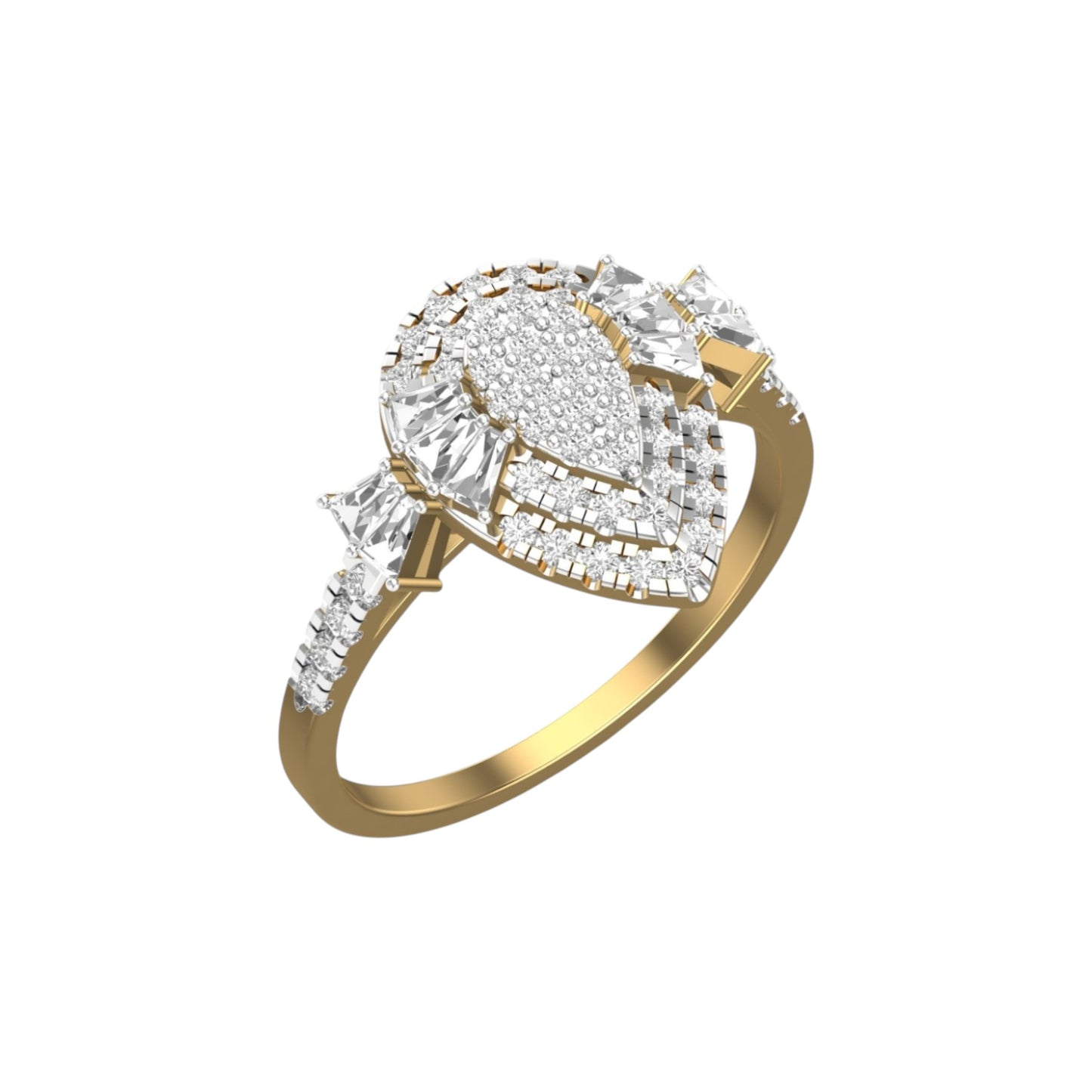 Lucy Pear Cut Diamond Engagement Ring in 18KT Gold