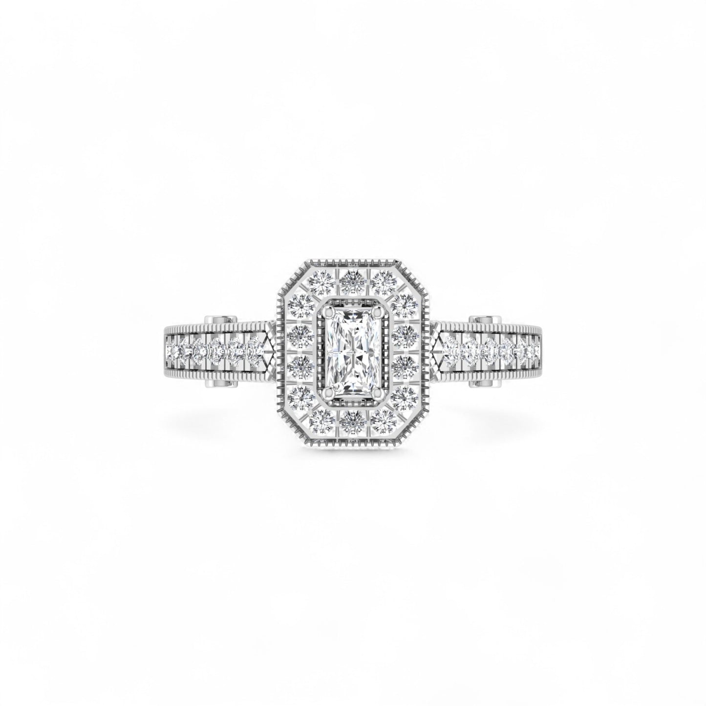Nala Radiant Natural Diamond Engagement Ring in 18K Gold