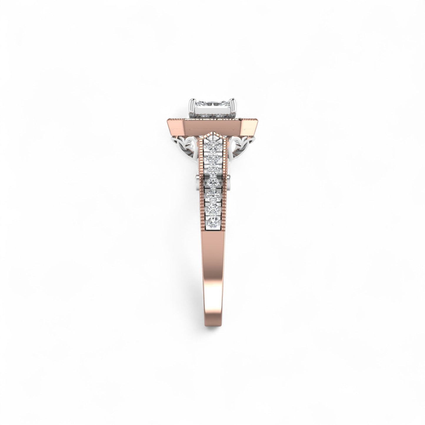 Nala Radiant Natural Diamond Engagement Ring in 18K Gold
