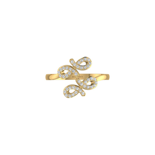 Oiza Infinie Cuff Pave Diamond Ring in 18K Gold