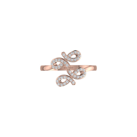 Oiza Infinie Cuff Pave Diamond Ring in 18K Gold
