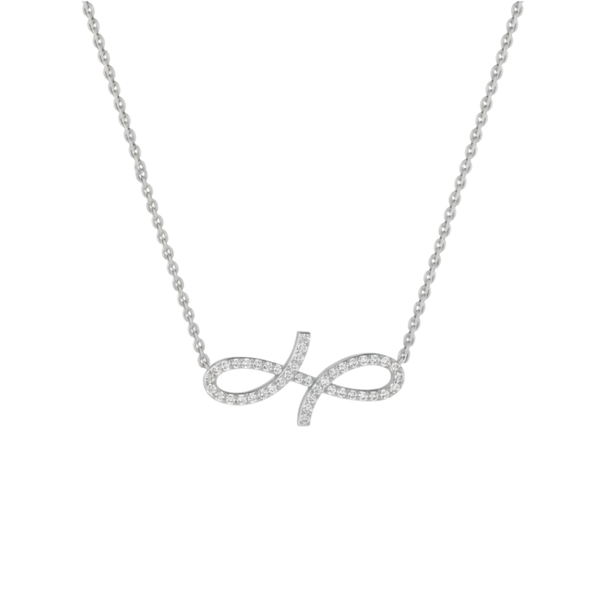 Silver necklace with a unique pendant on a white background