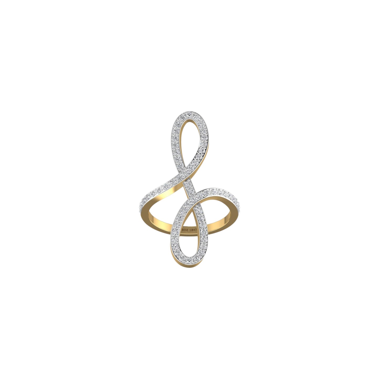 Oiza Infinie Pave Diamond Ring in 18K Gold