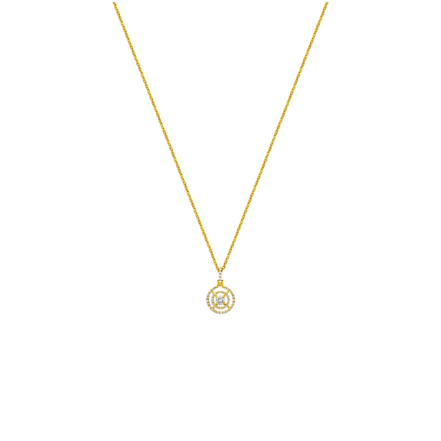 Orbit Natural Diamond Necklace in 18KT Gold