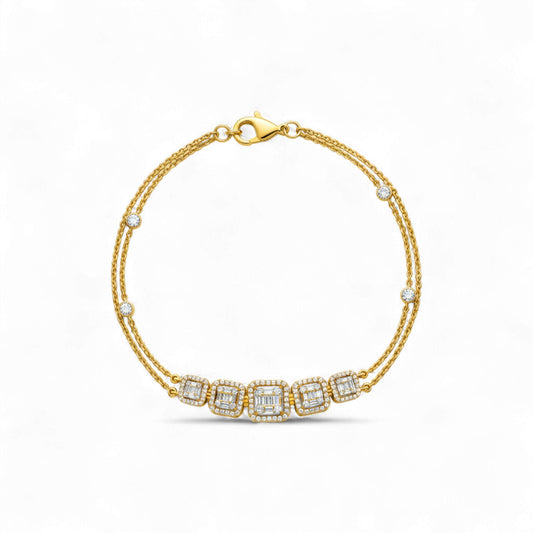 Paris Natural Diamond Tennis Bracelet in 18KT Gold