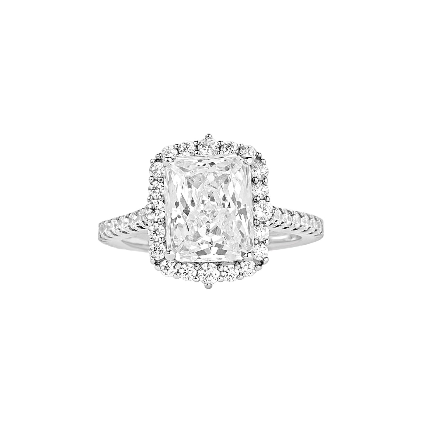 Quinn 2.0 Moissanite and Diamond Engagement Ring in 18K Gold