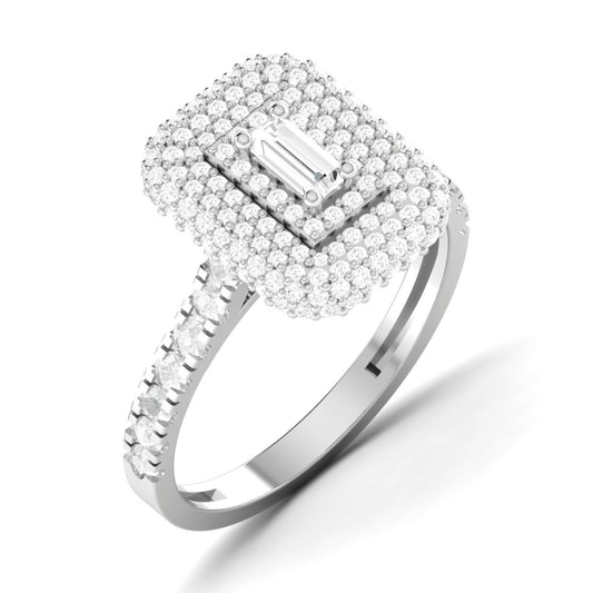 Sofia Baguette Cut Diamond Engagement Ring in 18K Gold