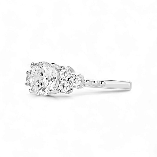 Tare CZ Engagement Ring in 925 Sterling Silver