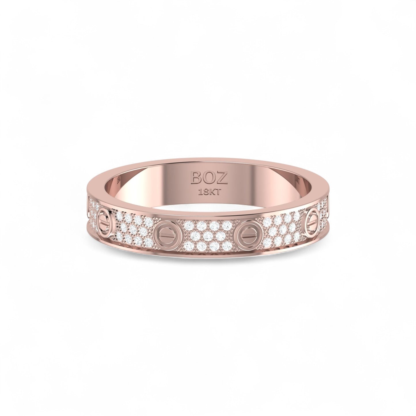 Love Inspired 4mm Natural Diamond Band in 18K Gold