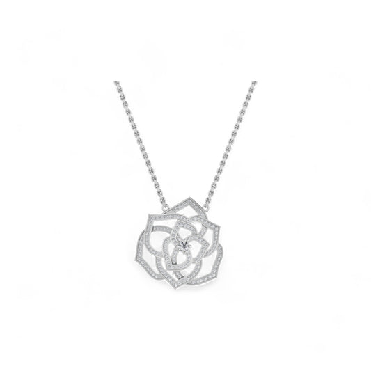 Maureen Floral Moissanite Necklace in 925 Sterling Silver