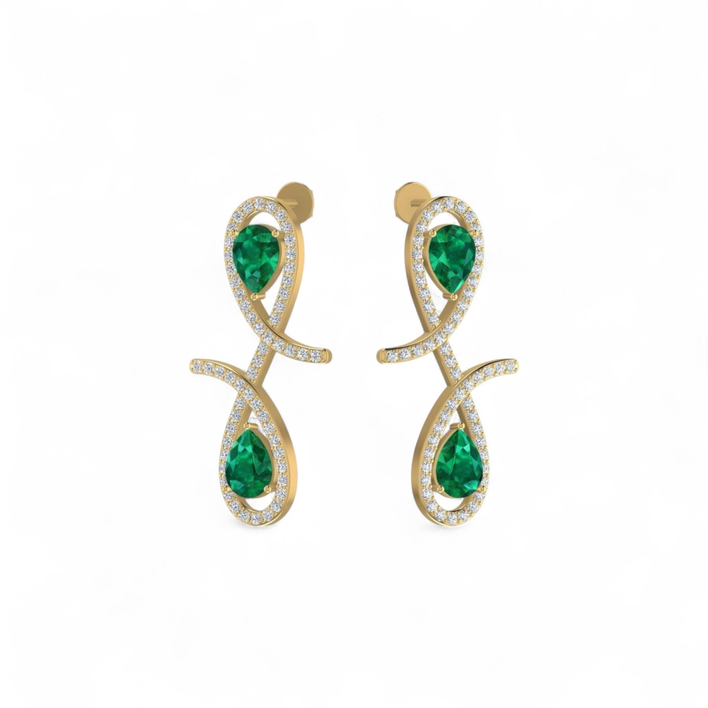 Oiza Infinie Colored Diamond Earrings in 18KT Gold