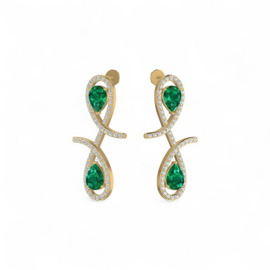 Oiza Infinie Colored Diamond Earrings in 18KT Gold