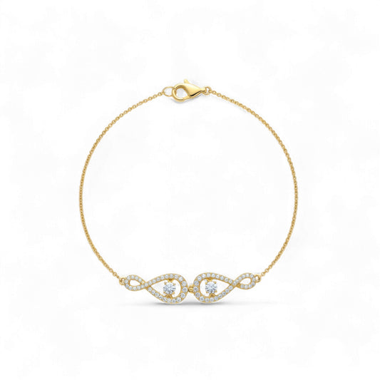 Two Charm Twinkle Infinie Diamond Bracelet in 18KT Gold