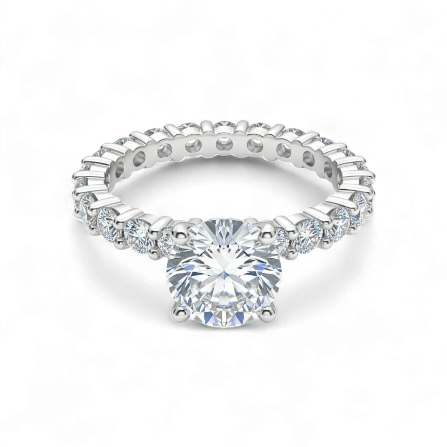 Vega Round CZ Engagement Ring in 925 Sterling Silver