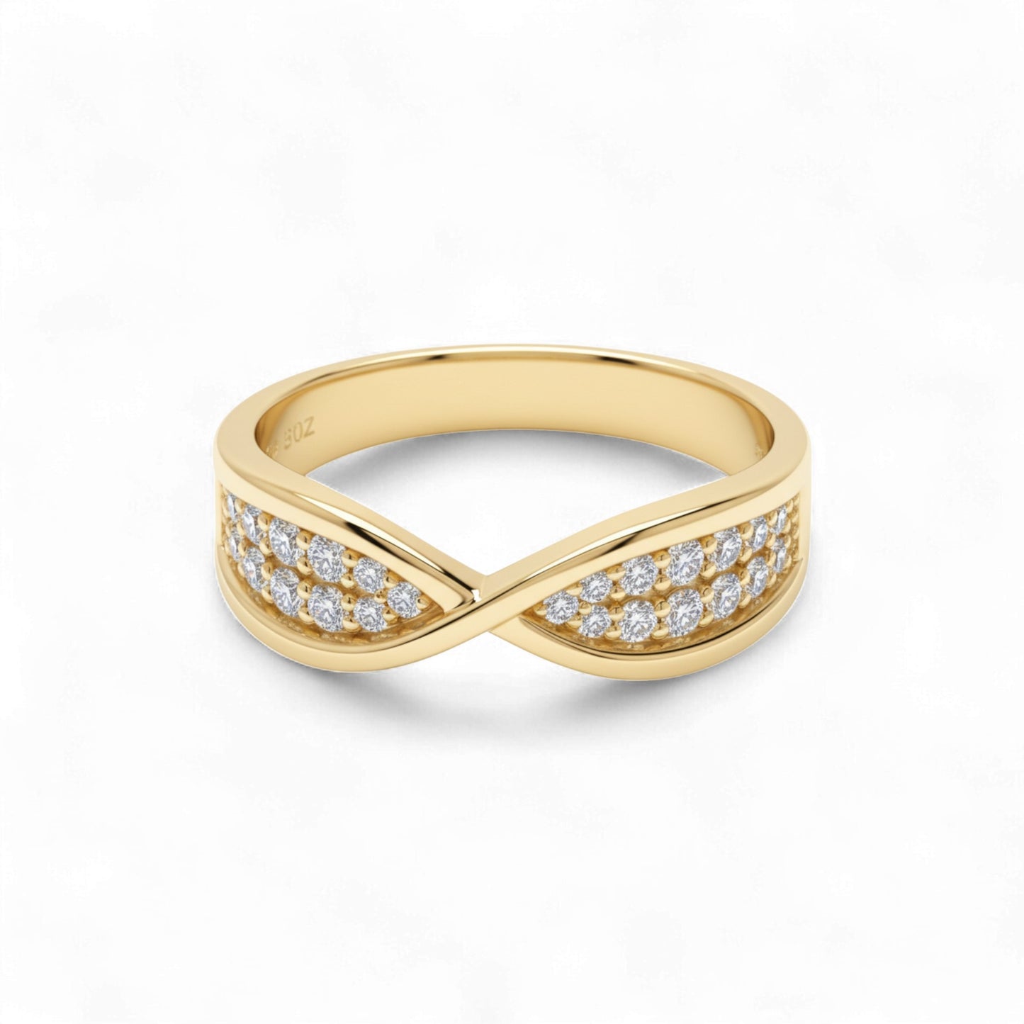Twill Lab Grown Diamond Pave Band in 18KT Gold
