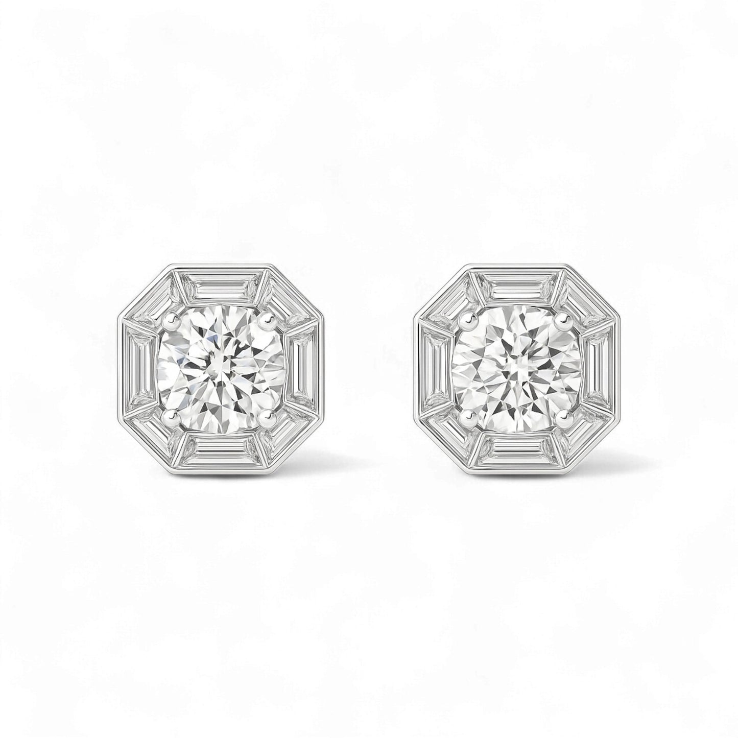 Beauty Moissanite Studs in 925 Sterling Silver