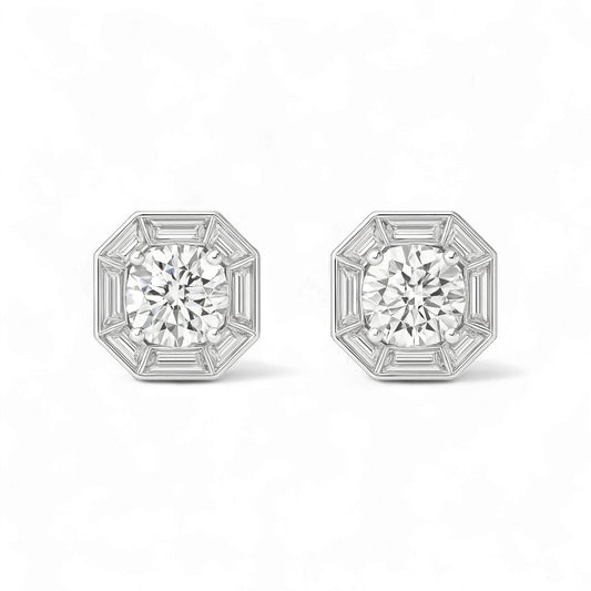 Beauty Moissanite Studs in 925 Sterling Silver