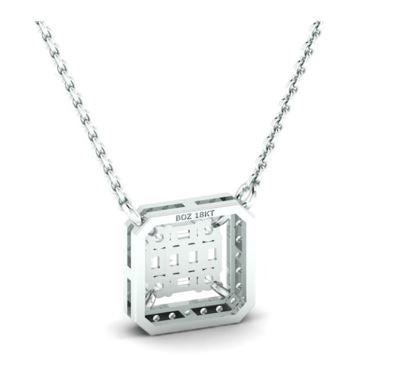 Ice Cube Baguette Cut Diamond Necklace in 18K Gold