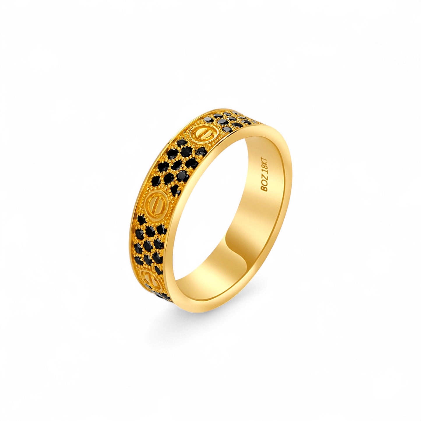 Love Inspired 6mm Black Diamond Band in 18K Gold