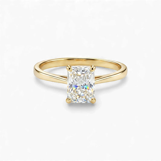 Celine Moissanite & Diamond Engagement Ring in 18KT Gold