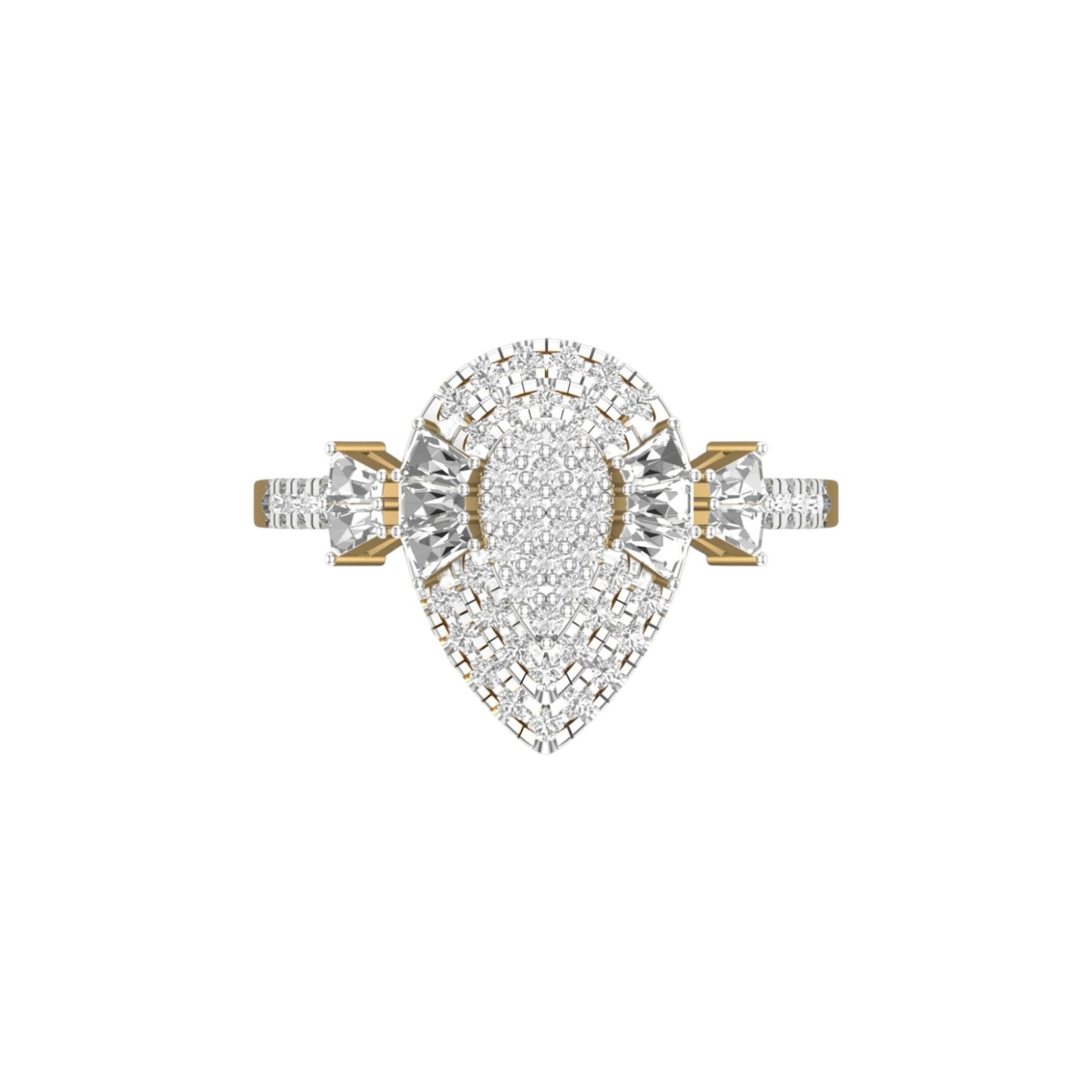 Lucy Pear Cut Diamond Engagement Ring in 18KT Gold