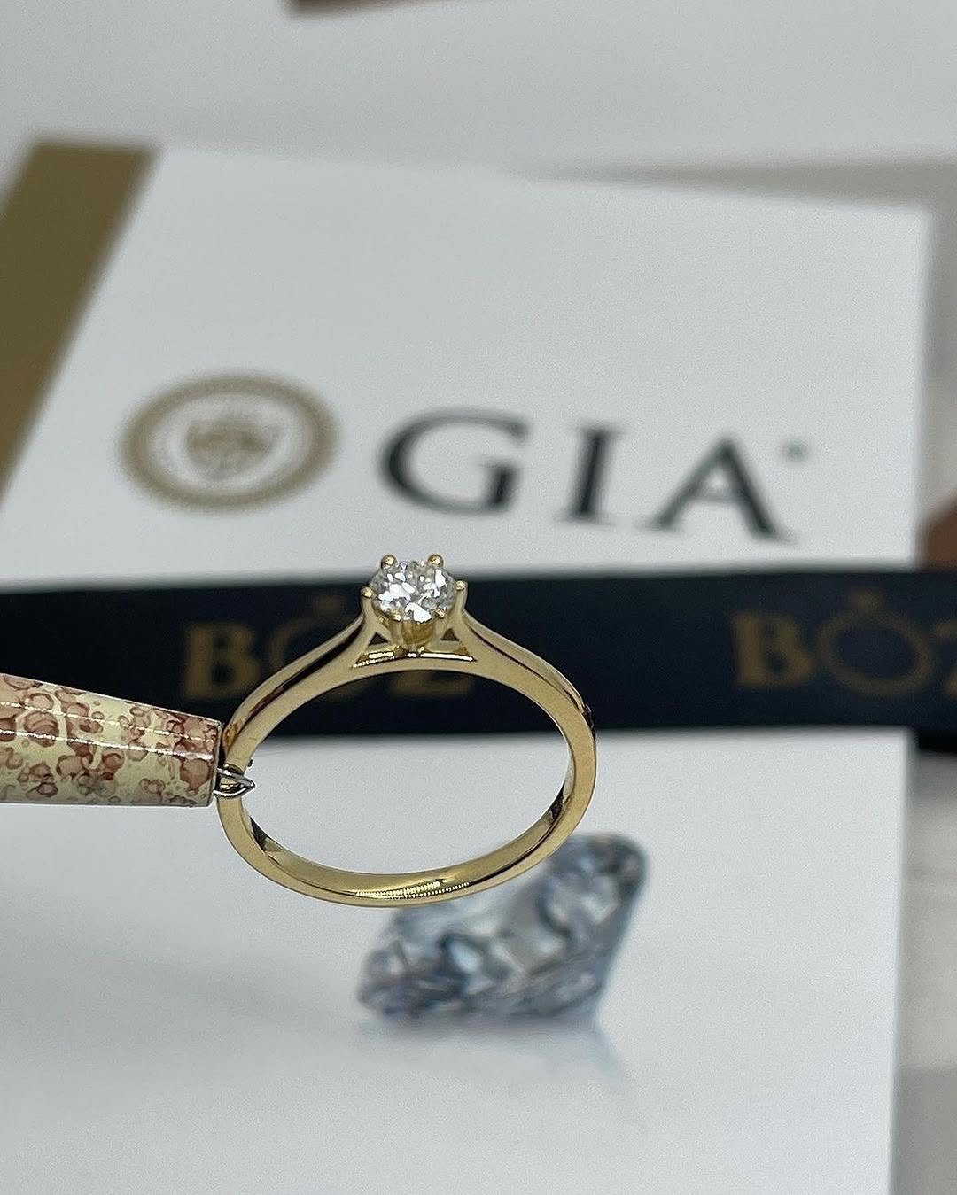 Classic 6 Prong Solitaire CZ Engagement Ring in 18KT Gold