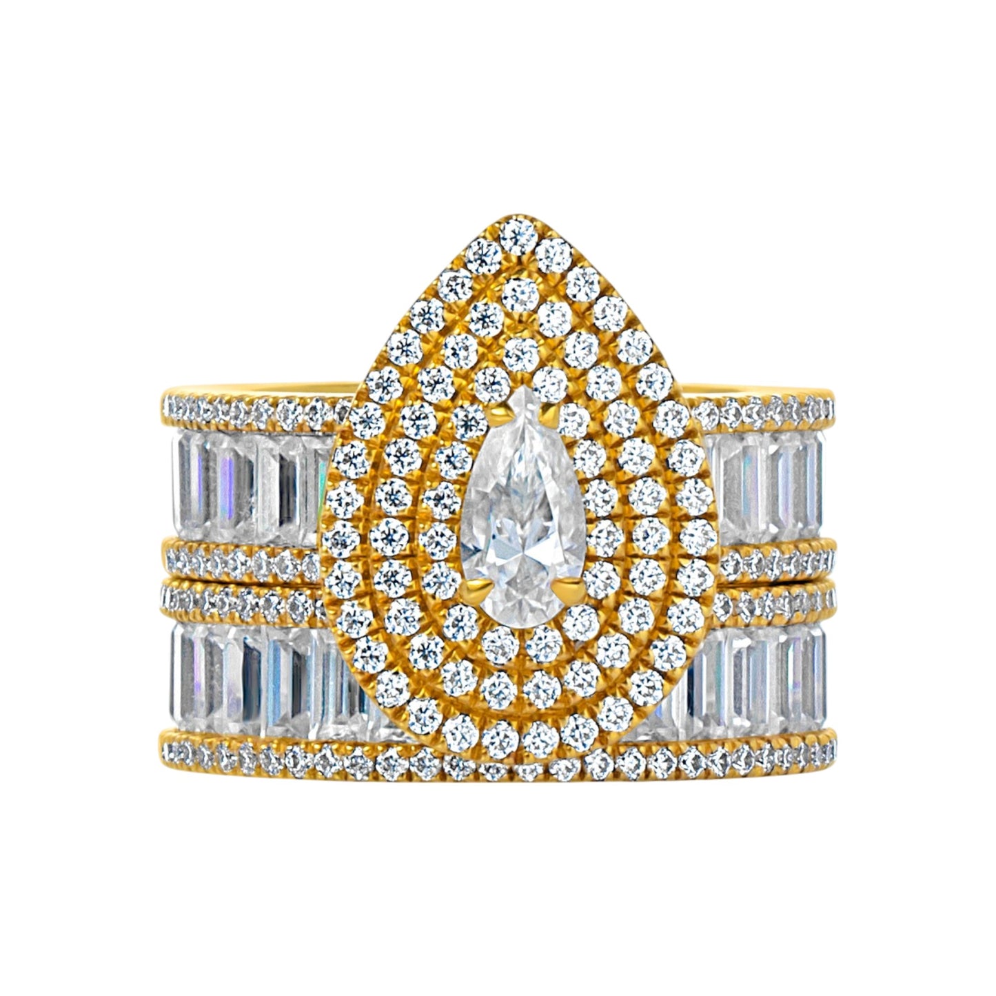 Doris Pear Cut Moissanite Bride Set in 18KT Gold