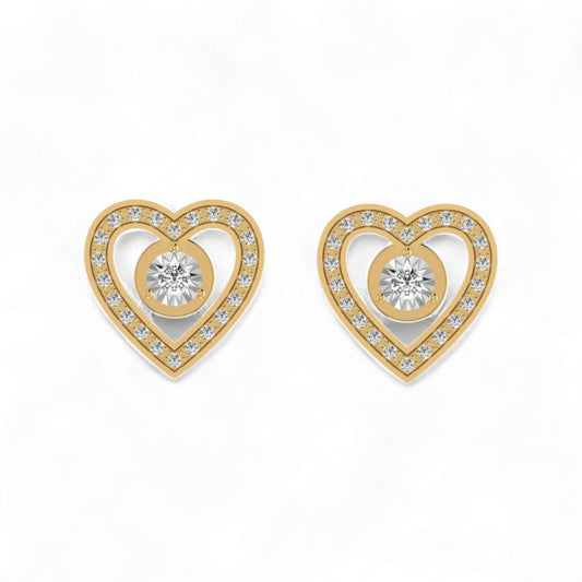 Eternal Heart Studs in 18KT Gold