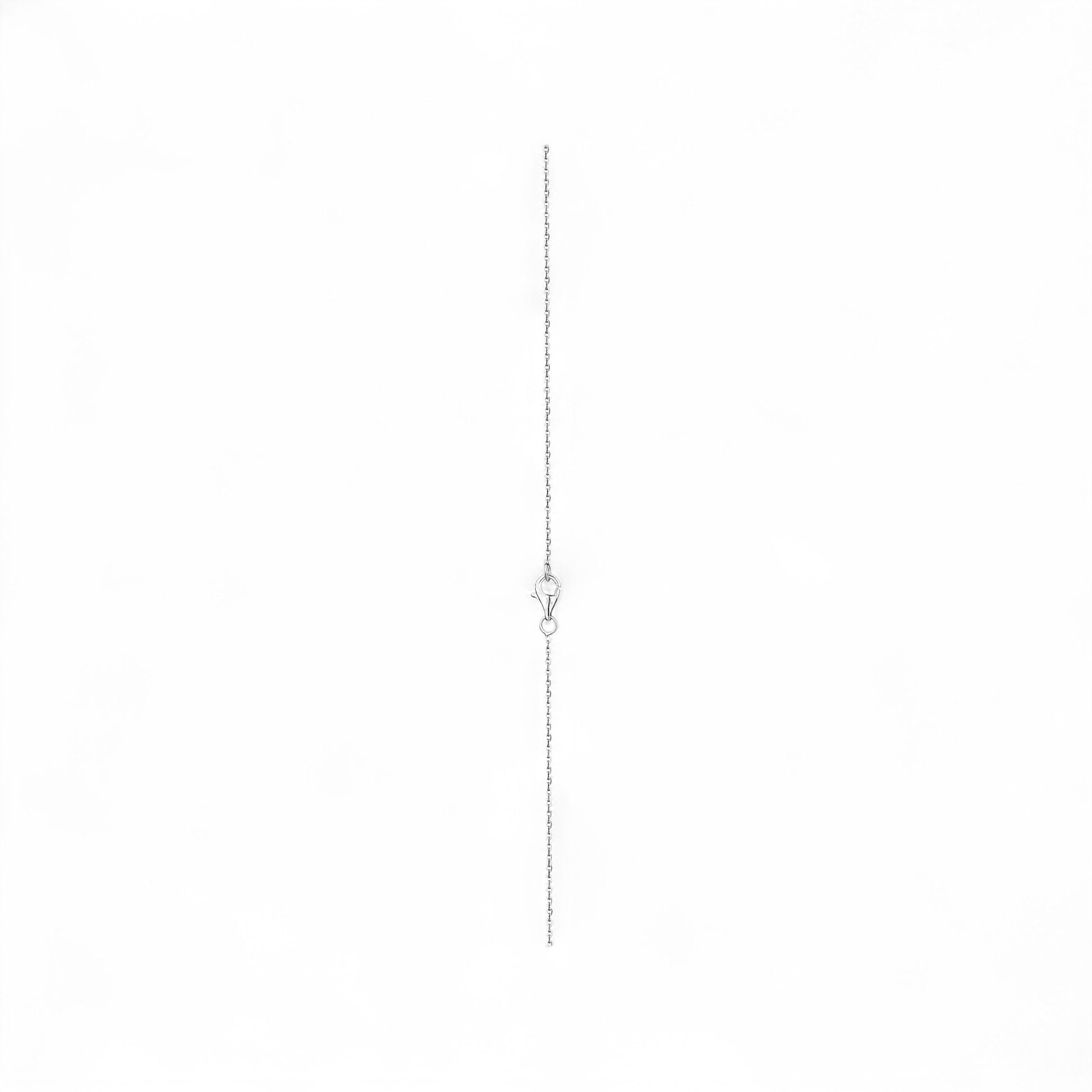 Silver necklace on a white background