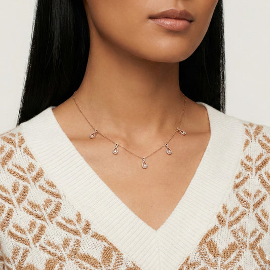 Five Charm Twinkle Infinie Diamond Necklace in 18KT Gold