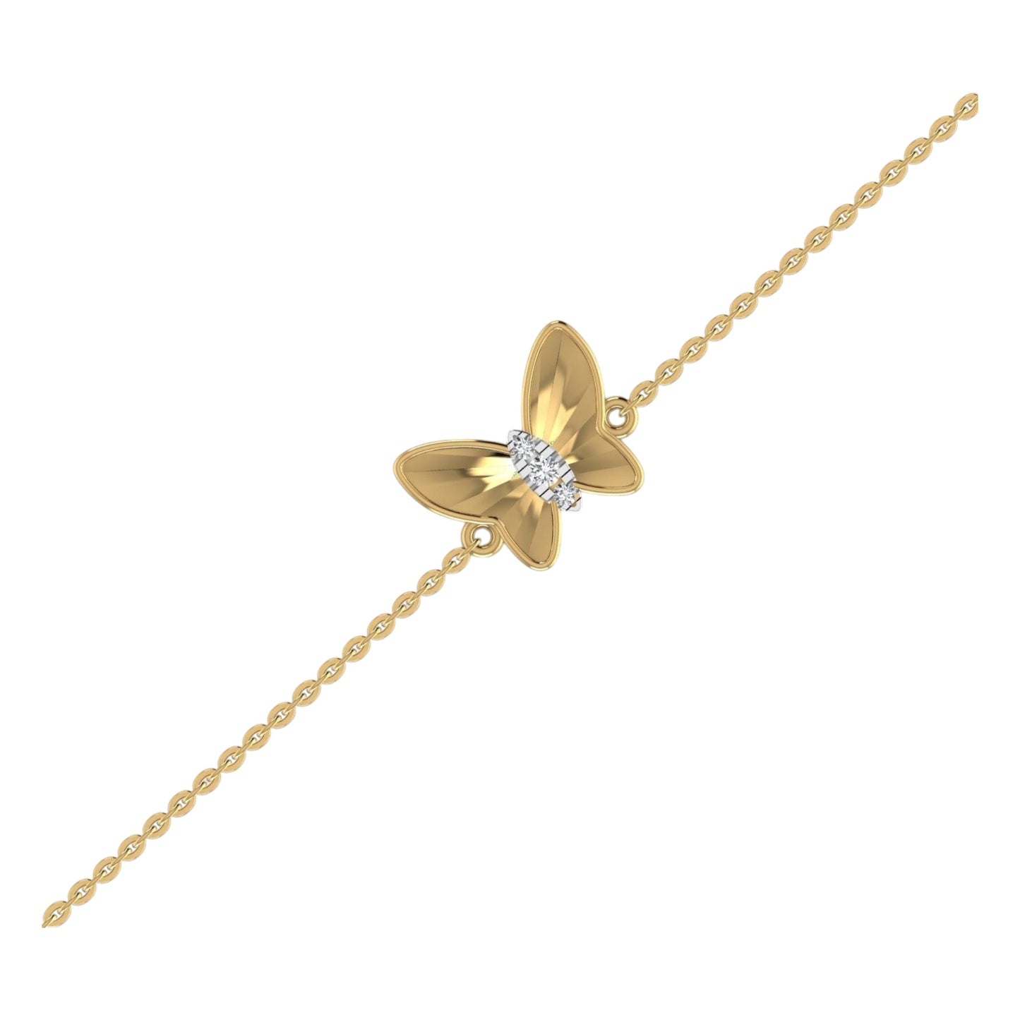 Flutura Butterfly Natural Diamond Bracelet in 18KT Gold
