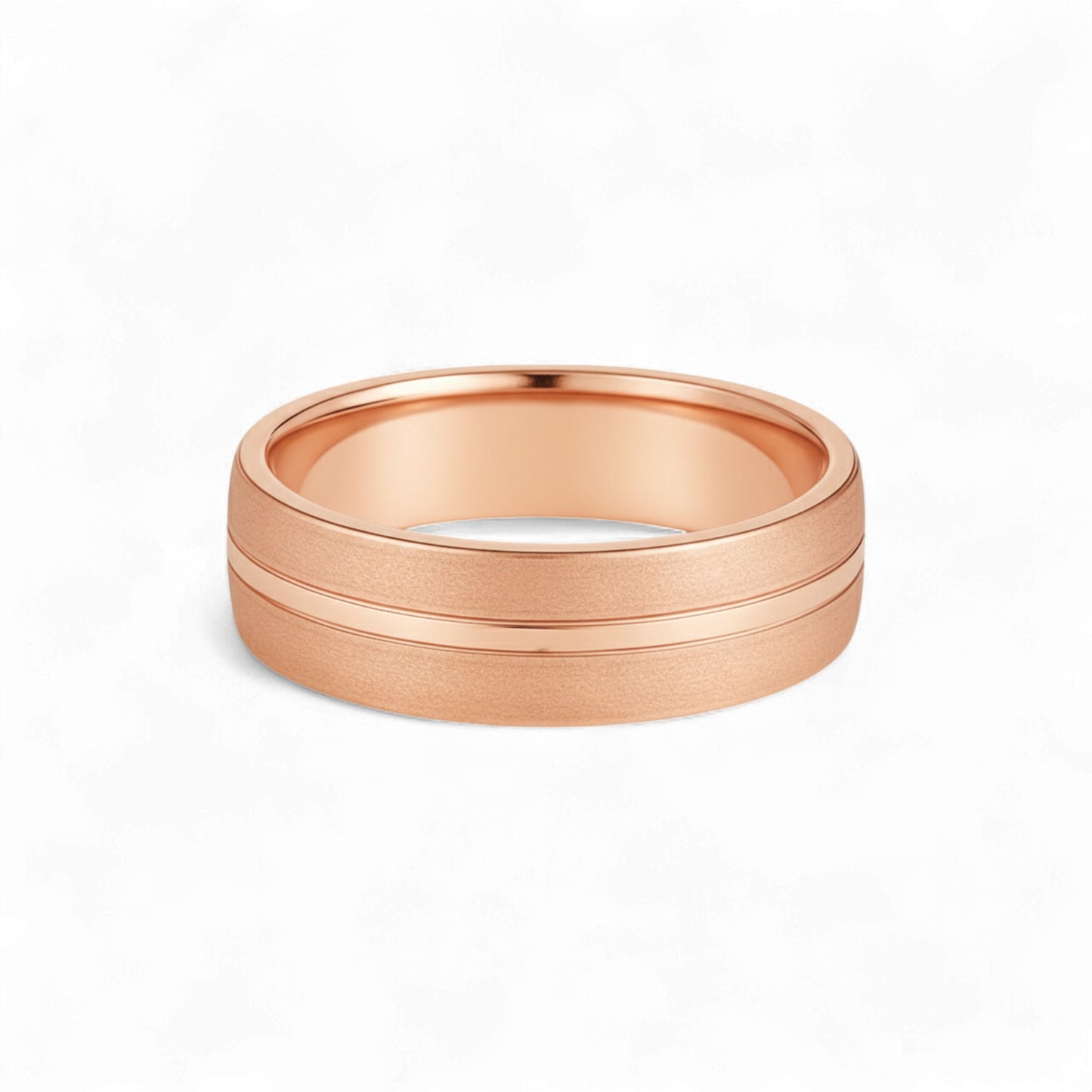 6mm Midline Sandblast Band in 18KT Gold