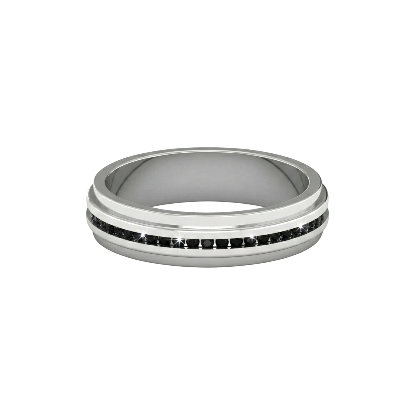 Emma Black Moissanite Titanium Band