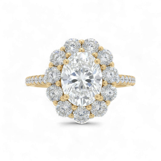 Lavie Oval Cut Moissanite Engagement Ring in 18KT Gold