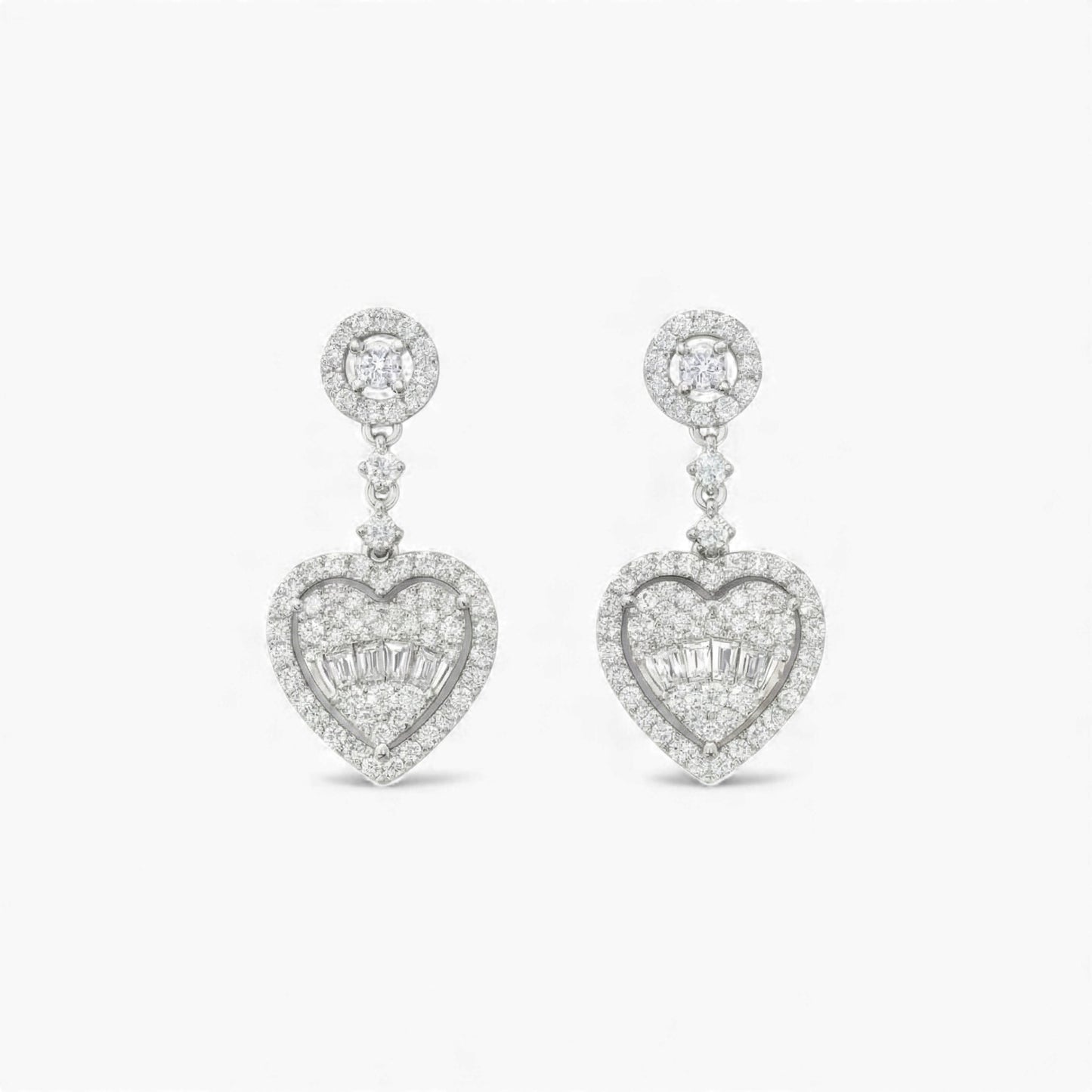 Drop Heart Earrings in 925 Sterling Silver