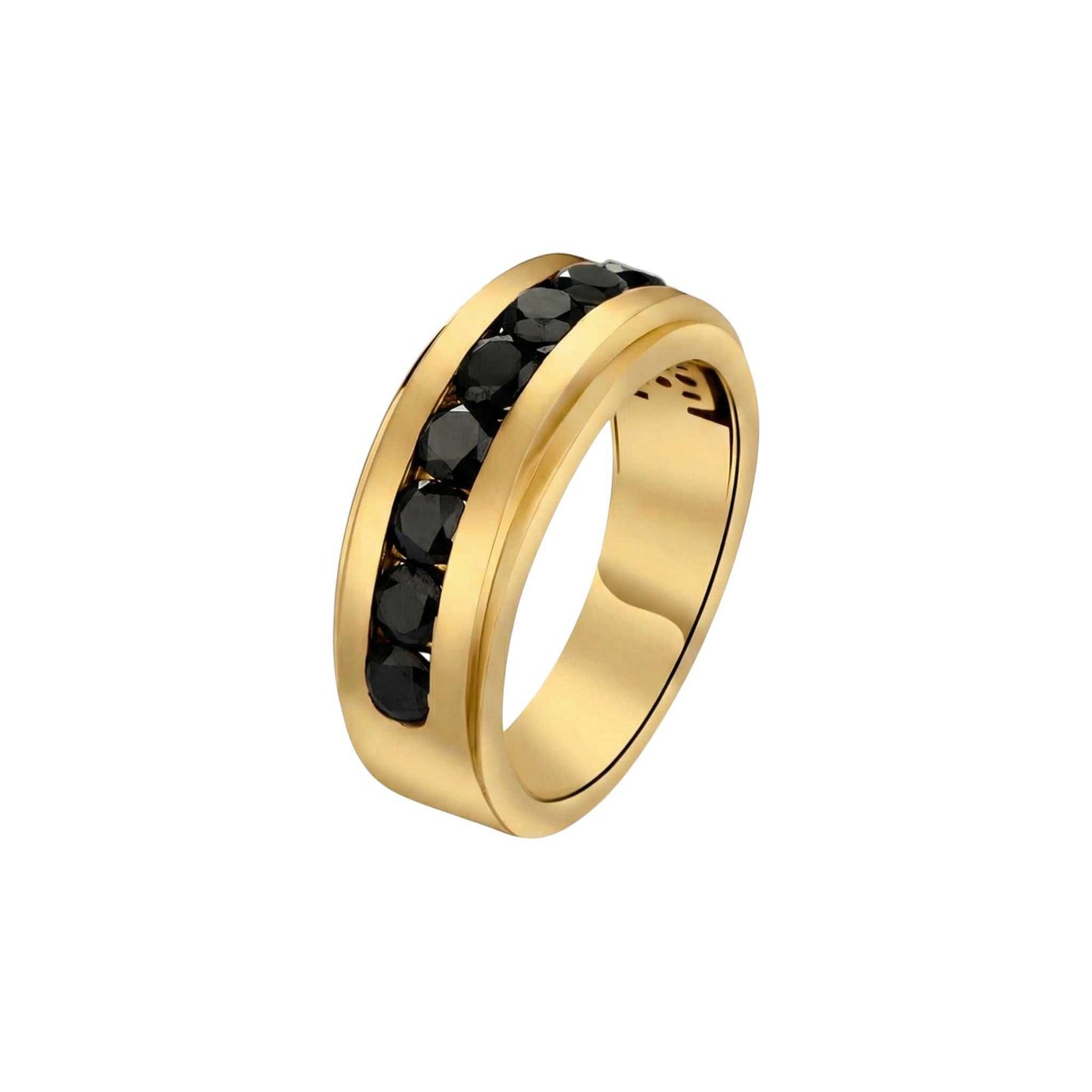 Oswald Black Diamond Band in 18KT Gold