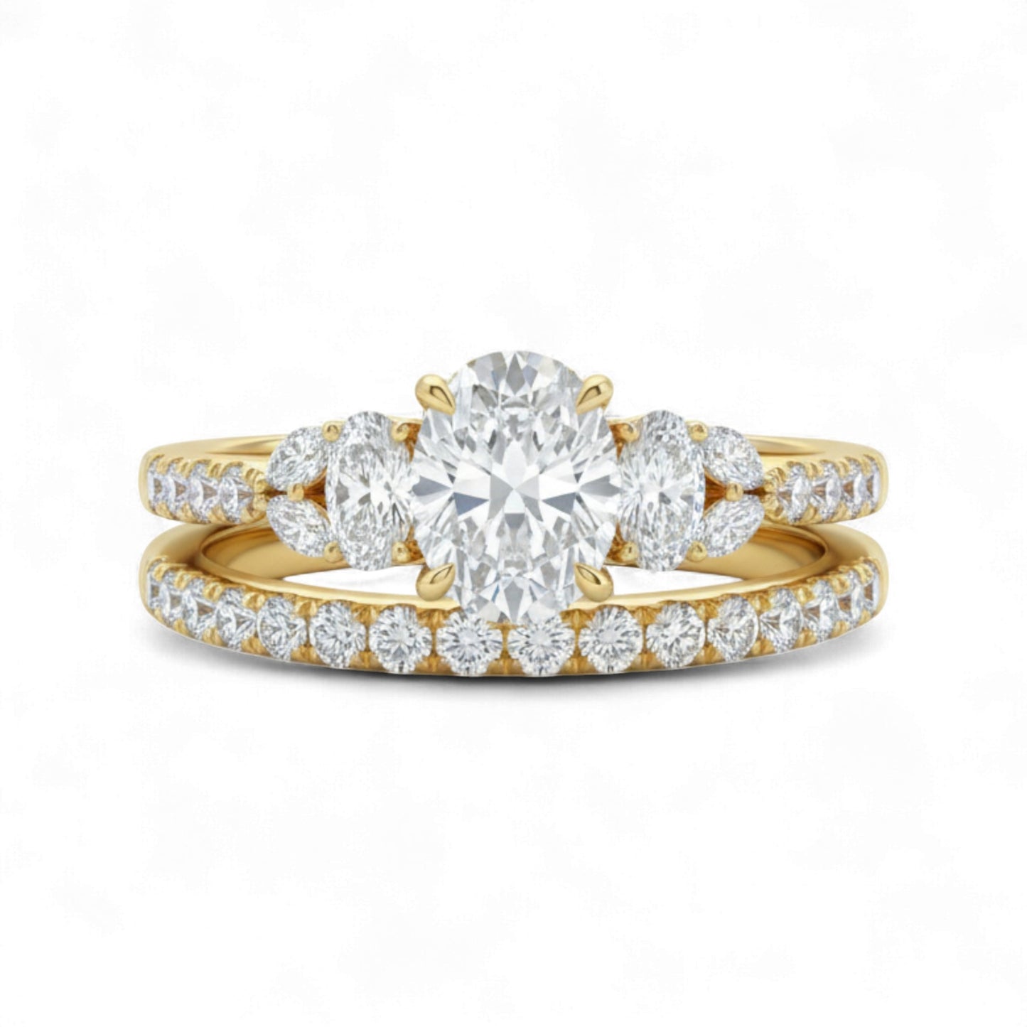 Mai Moissanite Bride Set in 18KT Gold