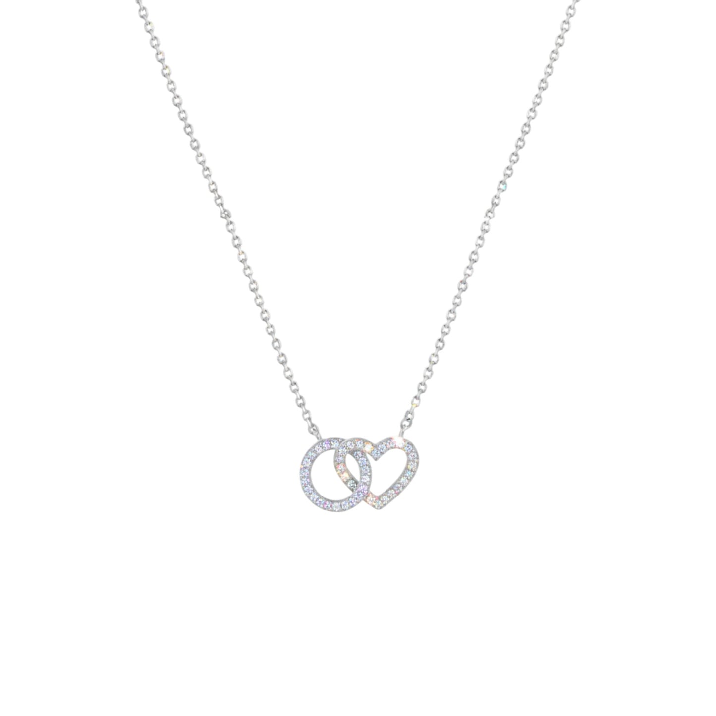 Eternal Round & Heart Diamond Necklace in 18KT Gold