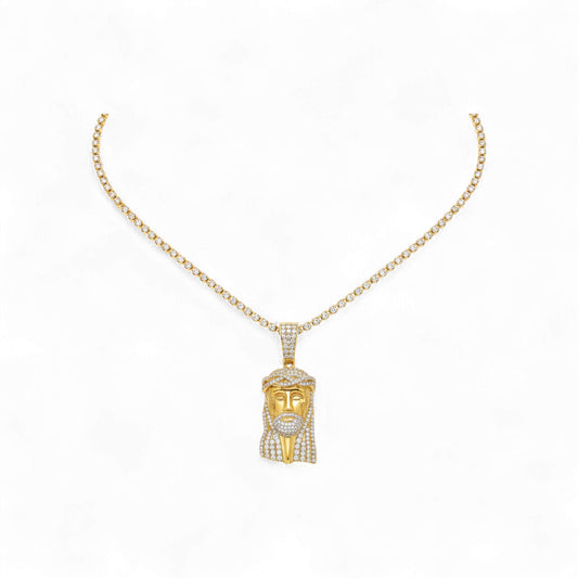 Jesus Diamond Pendant in 18KT Gold