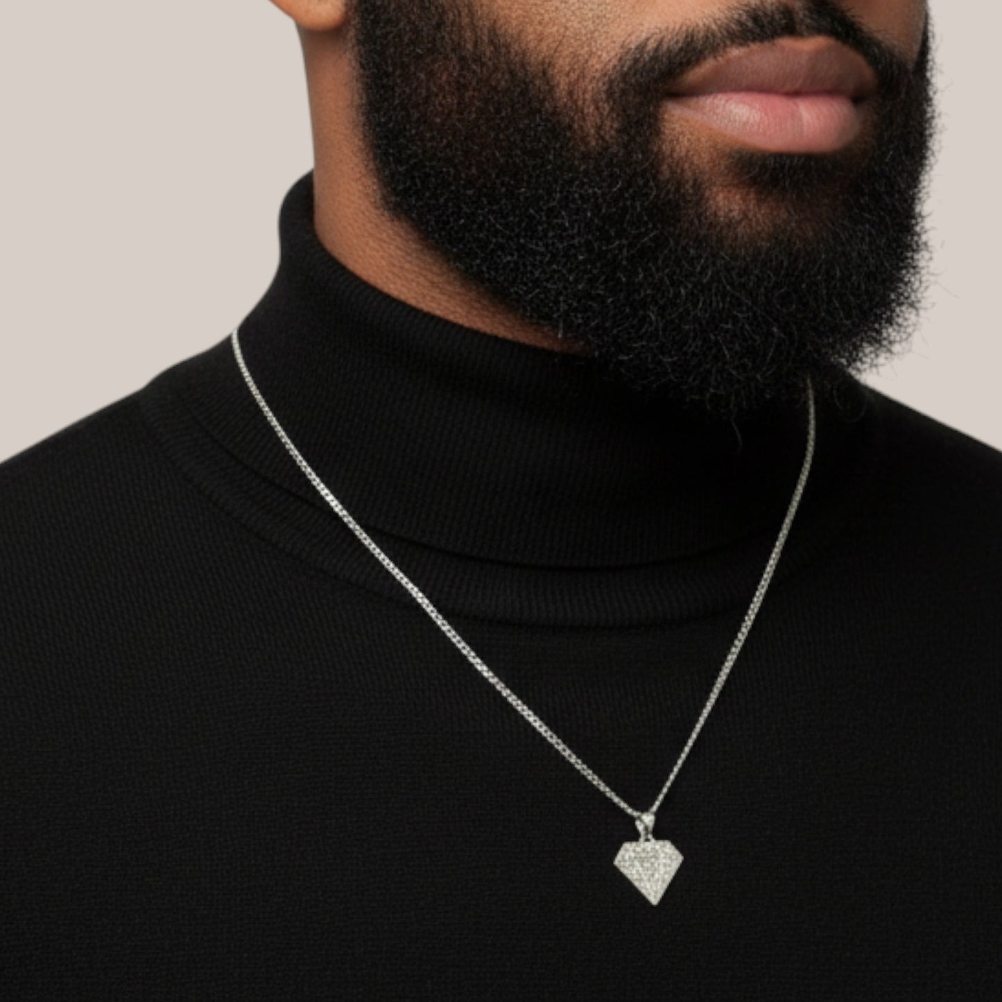 Prism Moissanite Pendant in 925 Sterling Silver