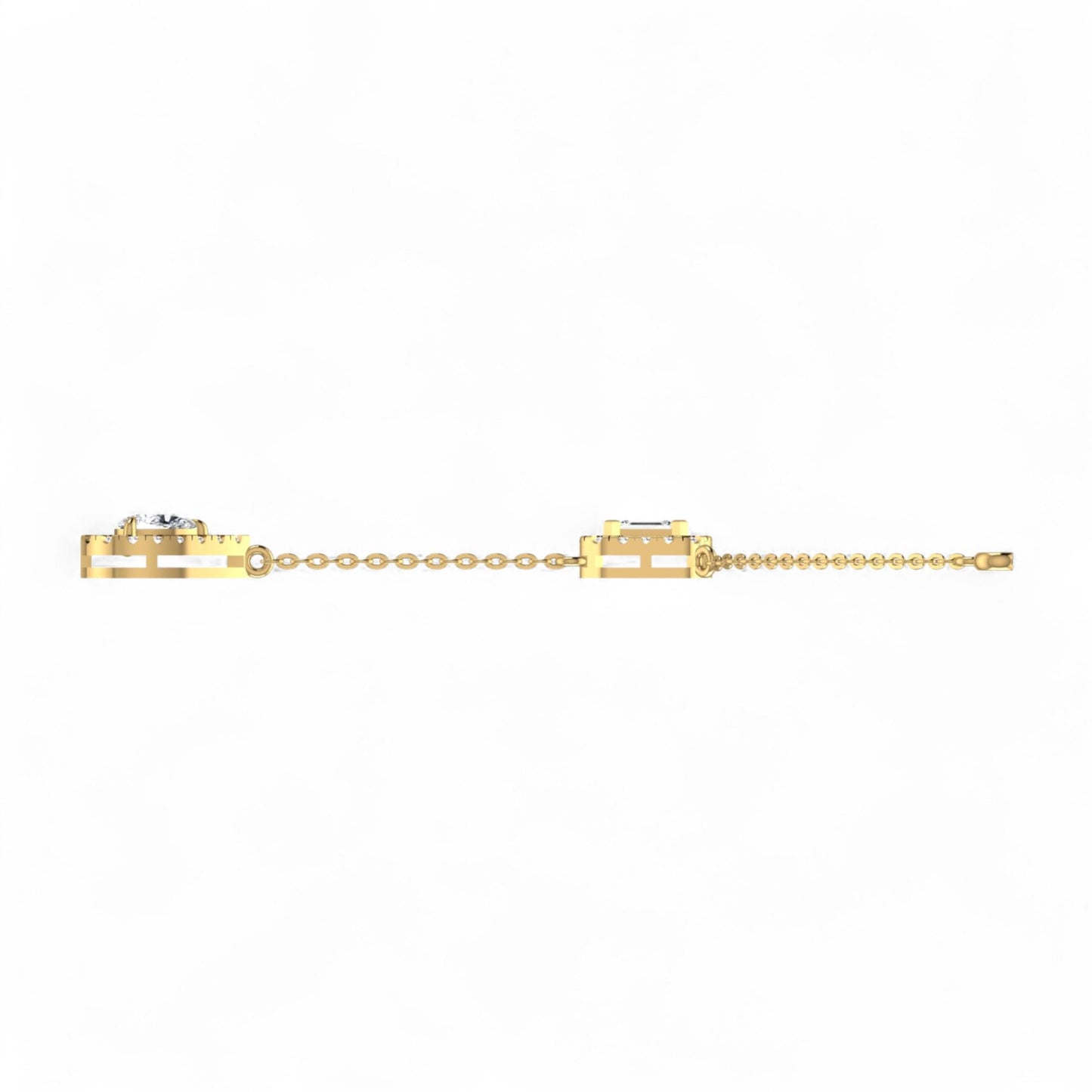 Gold bracelet on a white background