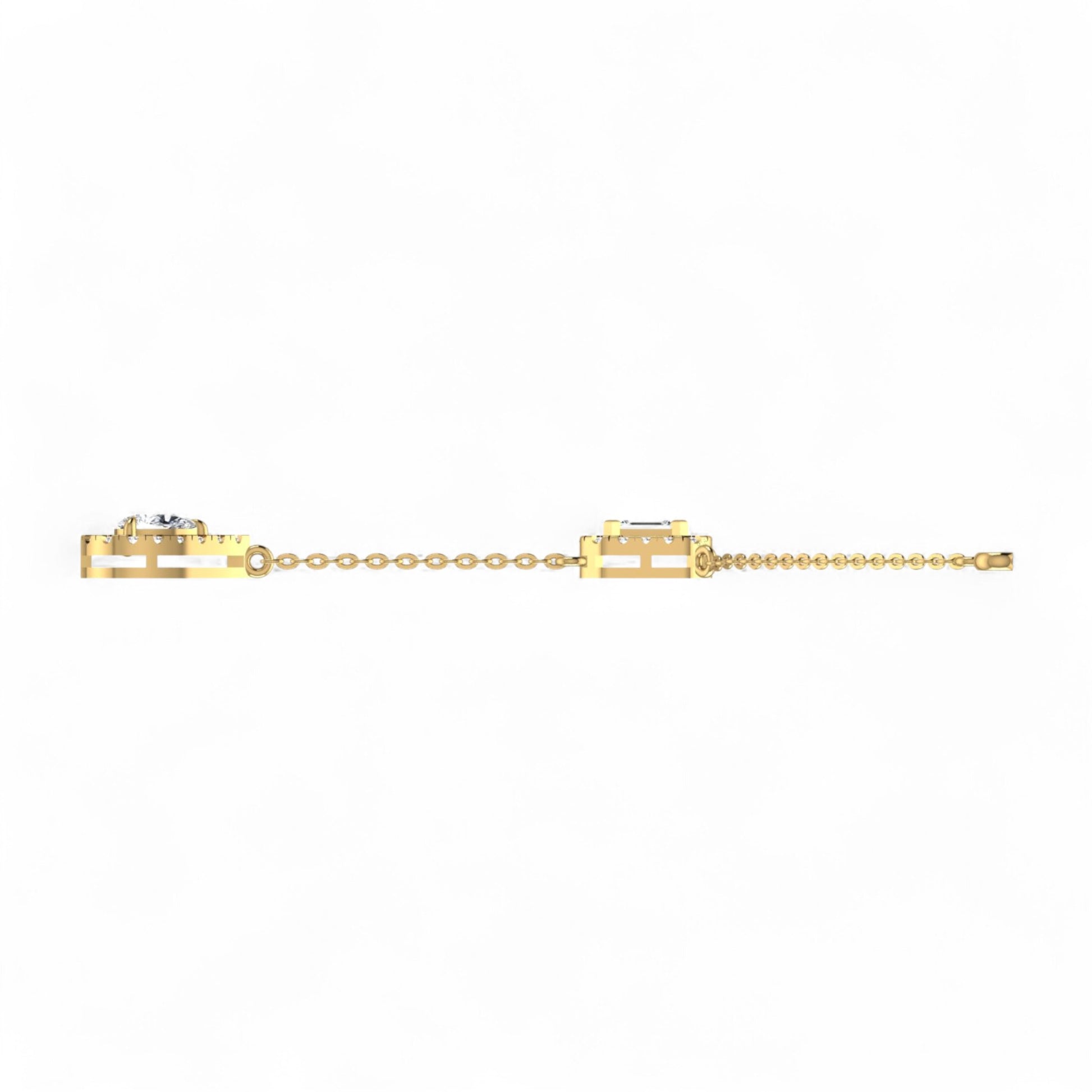 Gold bracelet on a white background