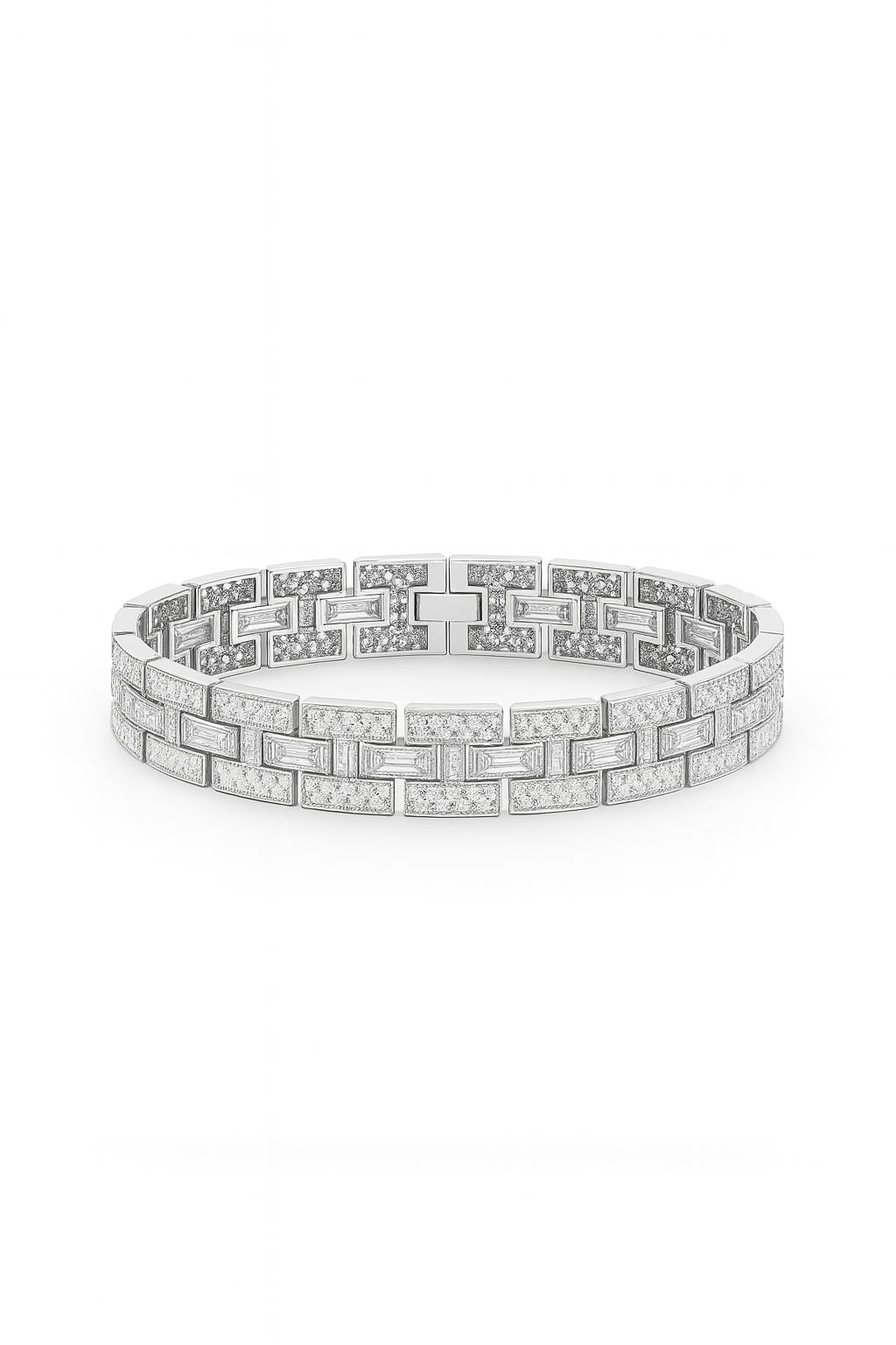 H Link Baguette cut Diamond Bracelet in 18K Gold
