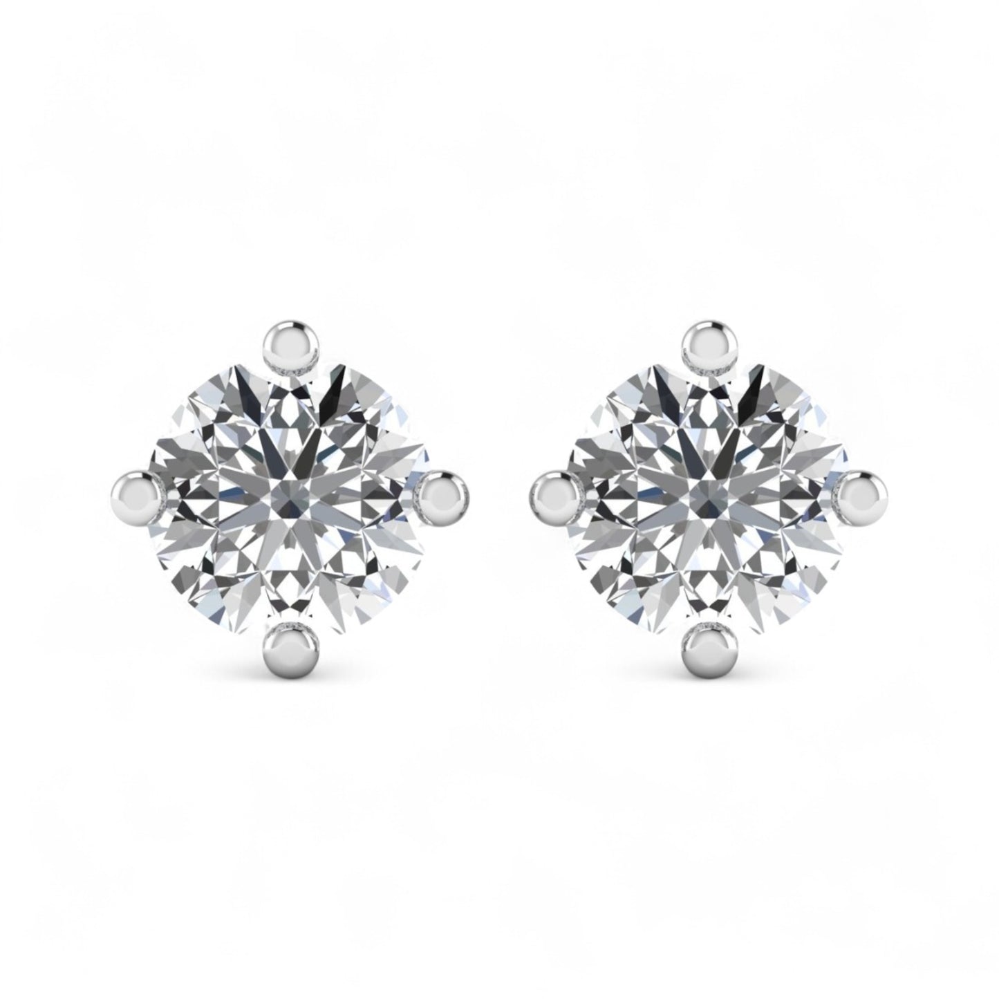 0.33CT Solitaire Natural Diamond Studs in 18KT Gold