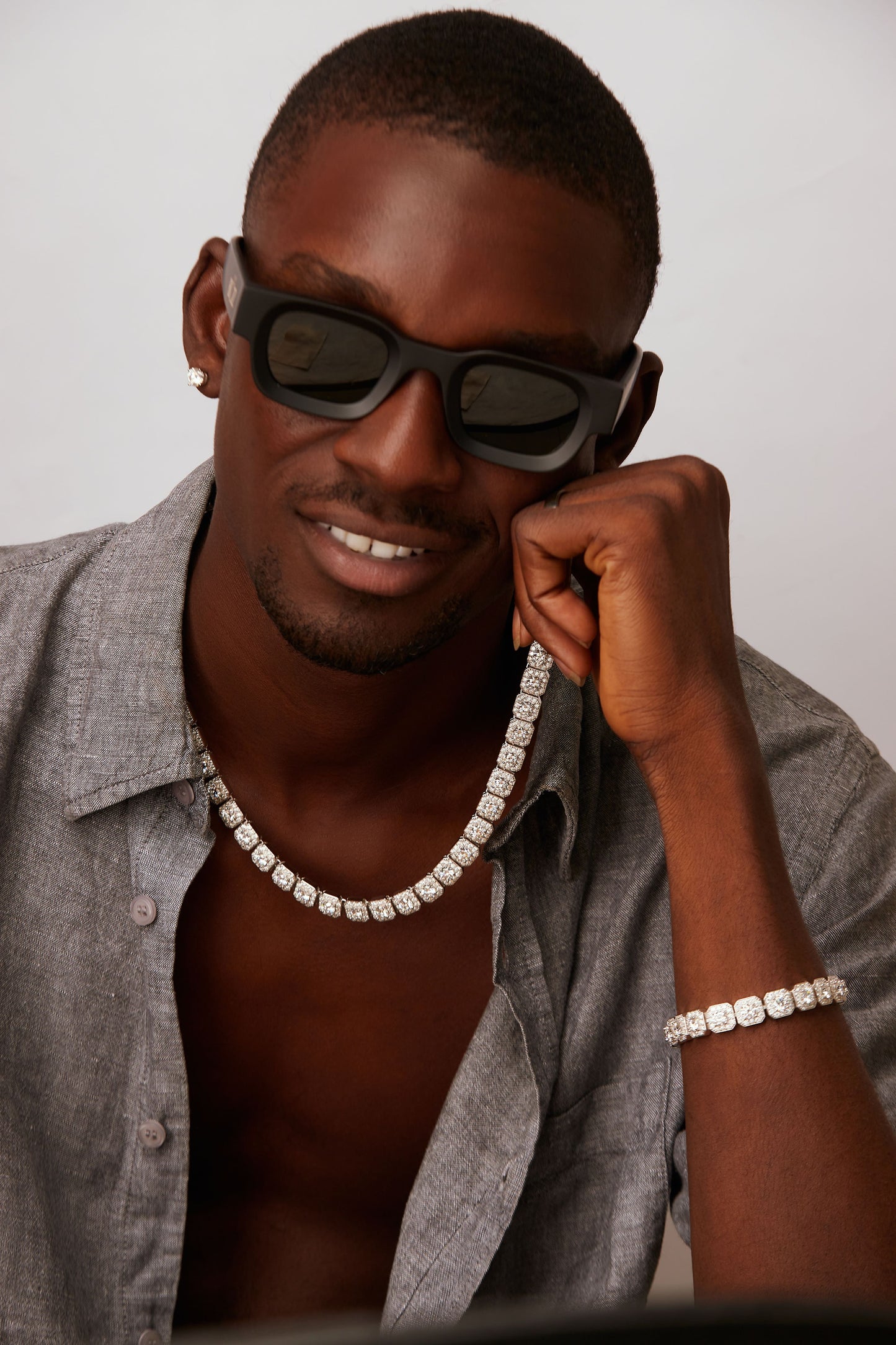 Ola Iced Out Moissanite Necklace in 925 Sterling Silver