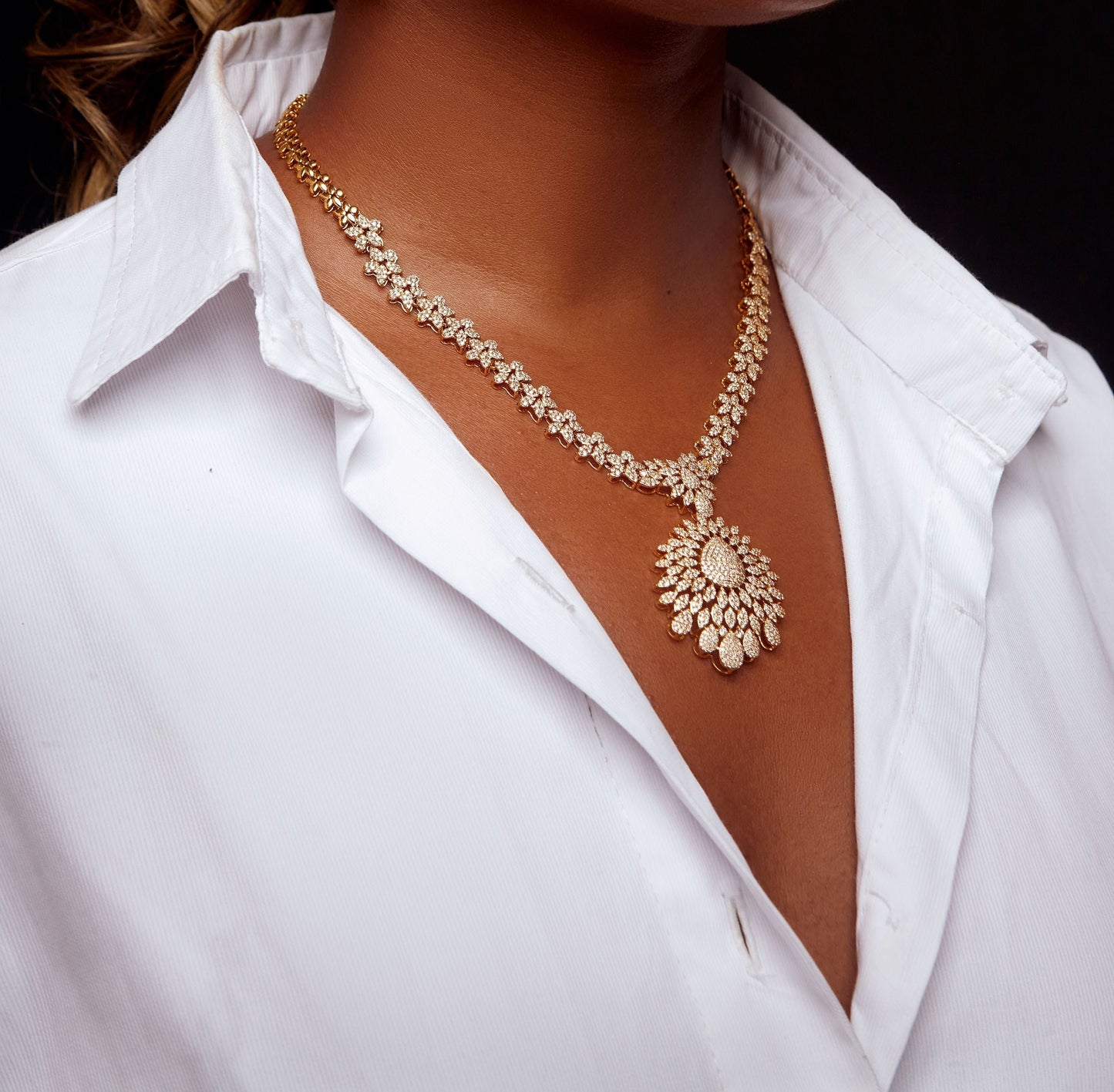 Olori Natural Diamond Necklace in 18K Gold